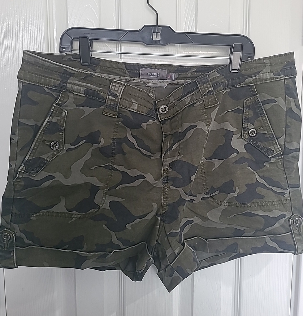 torrid Olive Camo Cargo Shorts